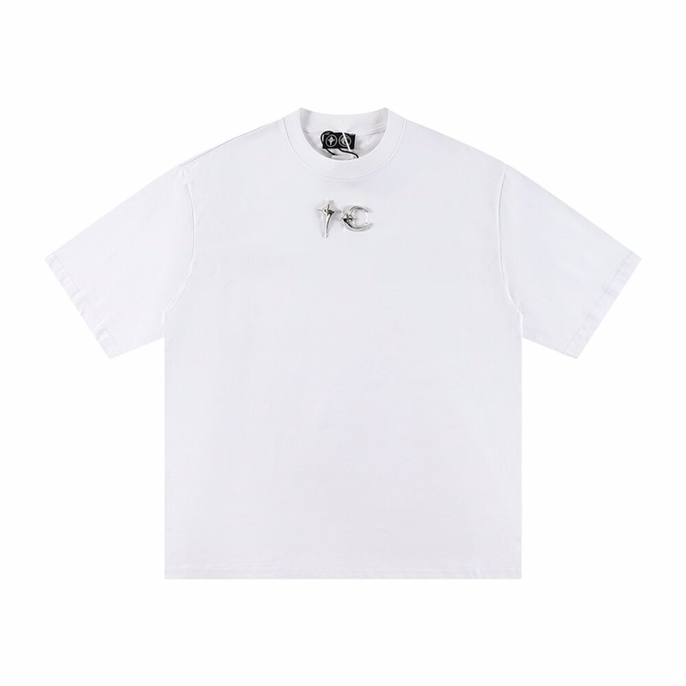 Thug Club White T Shirt With Subtle Silver Graphics